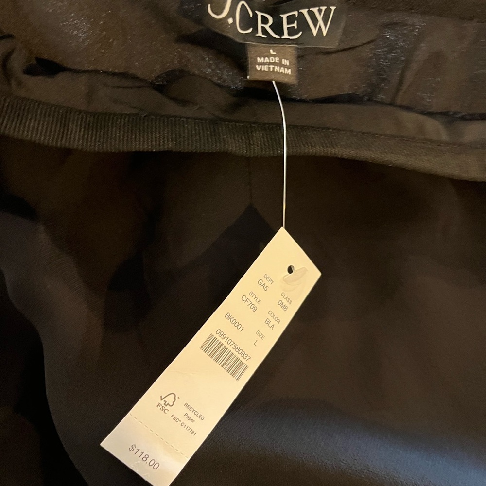 J. Crew Black Maxi Slip Skirt SZ L NWT - Picture 2 of 4